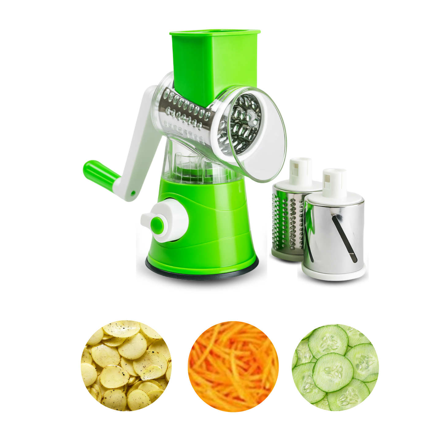 Drum type hand cranked vegetable slicer