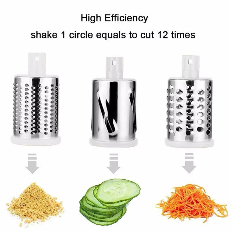 Drum type hand cranked vegetable slicer